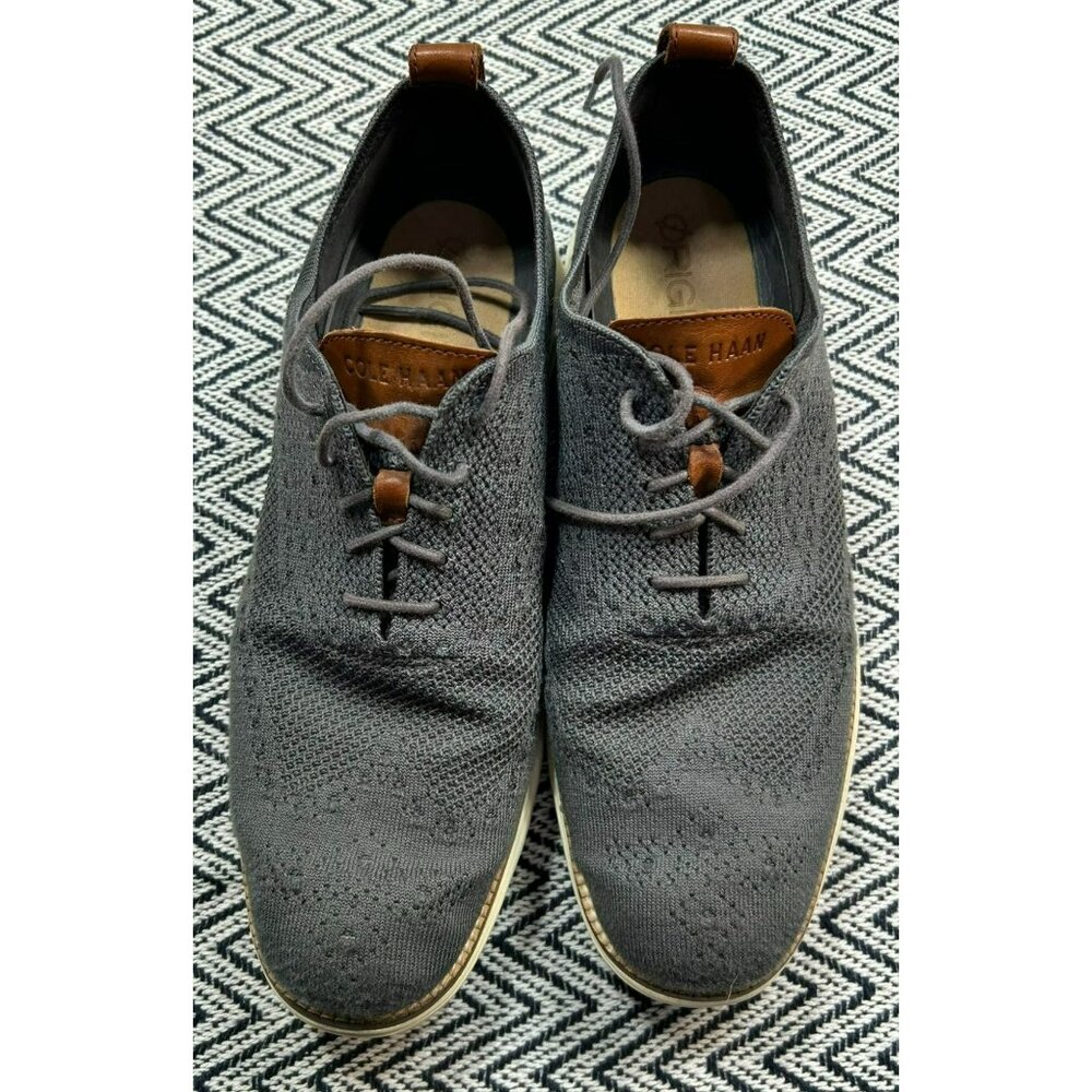 Cole Haan Men's Original Grand Stitchlite Oxfords Size 11 Gray Knit With Leather